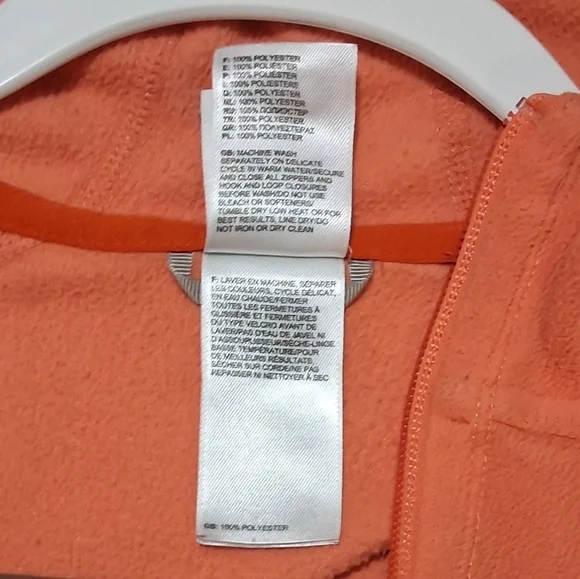 EUC NORTH FACE POLARTEC CLASSIC Sz. S/P Orange Zippered Hoodie - Picture 12 of 14